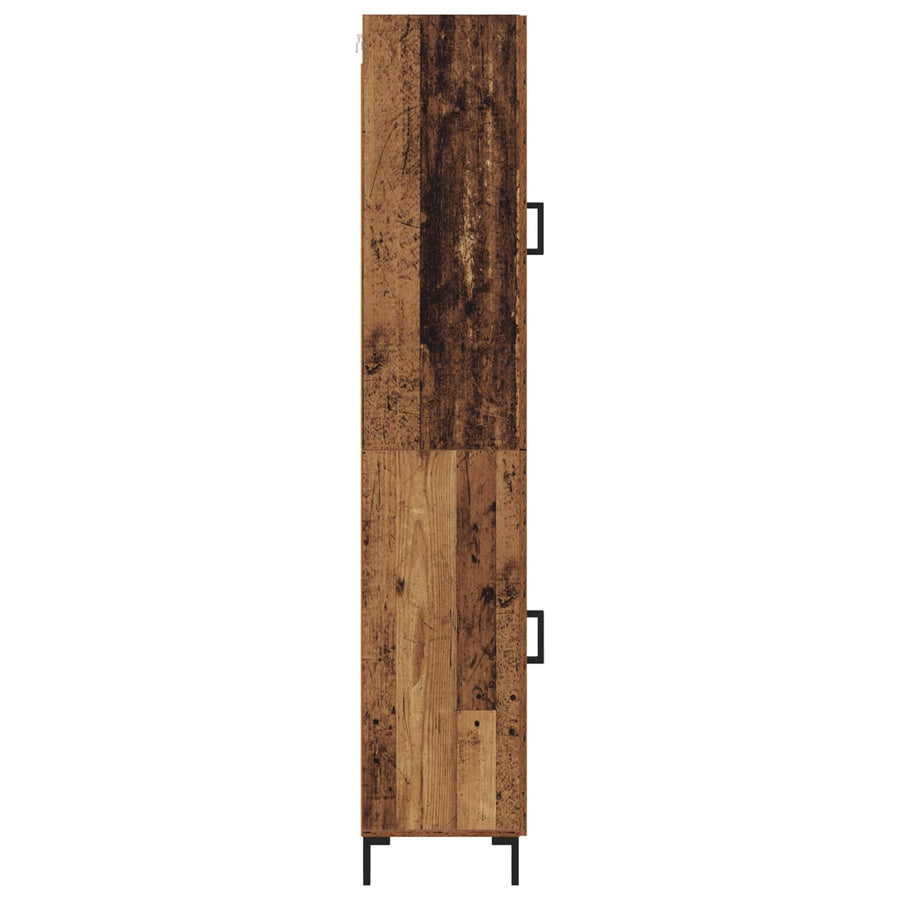 Hoge kast Oud Hout 69,5 x 34 x 180 cm Bewerkt hout