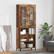 Highboard 69,5x34x180 cm bewerkt hout wandmontage