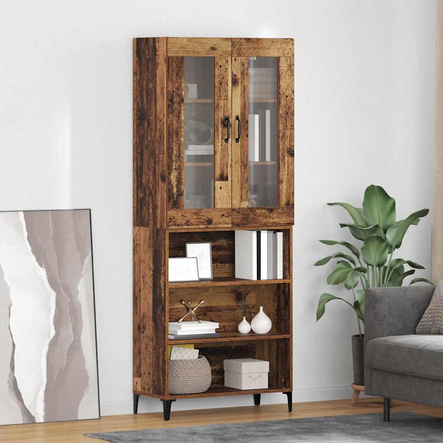 Highboard Oud Hout 69,5 x 34 x 180 cm Bewerkt hout