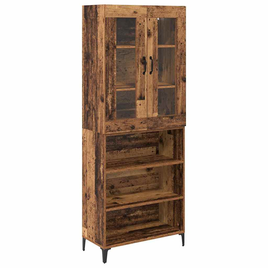 Highboard Oud Hout 69,5 x 34 x 180 cm Bewerkt hout