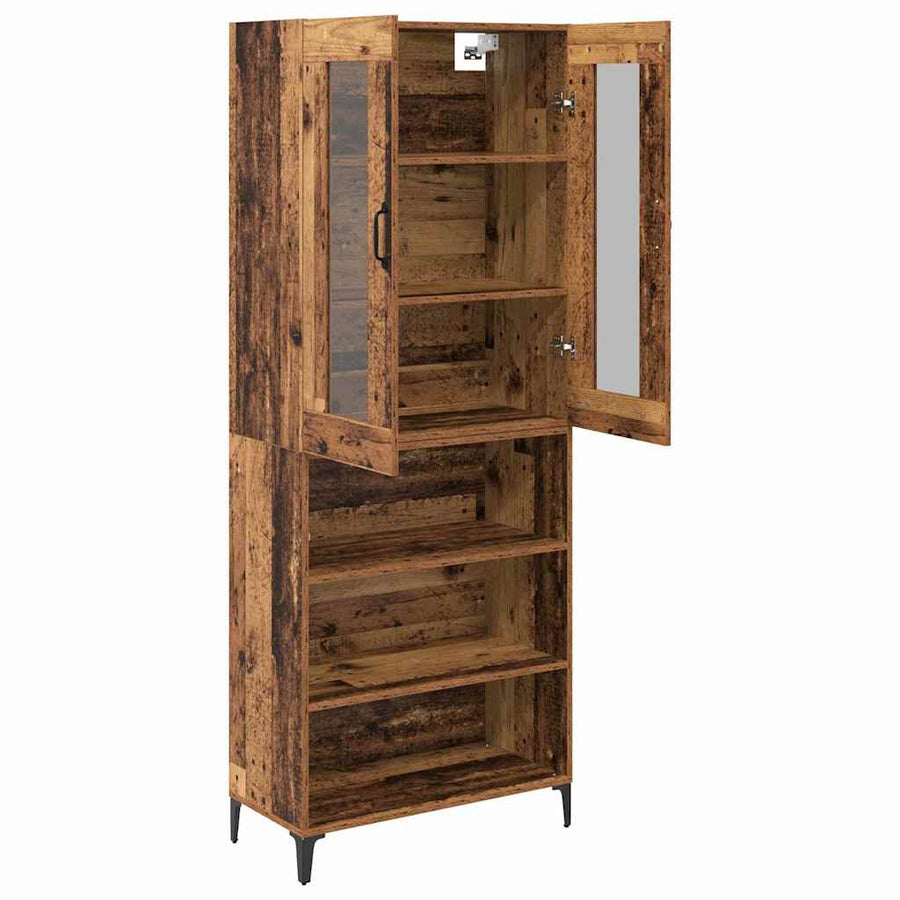 Highboard Oud Hout 69,5 x 34 x 180 cm Bewerkt hout