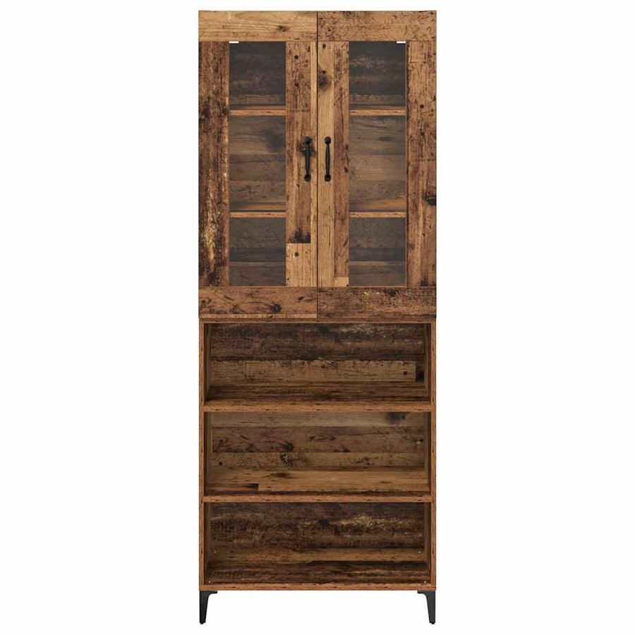 Highboard Oud Hout 69,5 x 34 x 180 cm Bewerkt hout