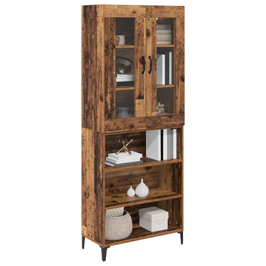 Highboard Oud Hout 69,5 x 34 x 180 cm Bewerkt hout
