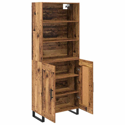 Hoge kast Oud Hout 69,5 x 34 x 180 cm Geengineerd Hout en Glas