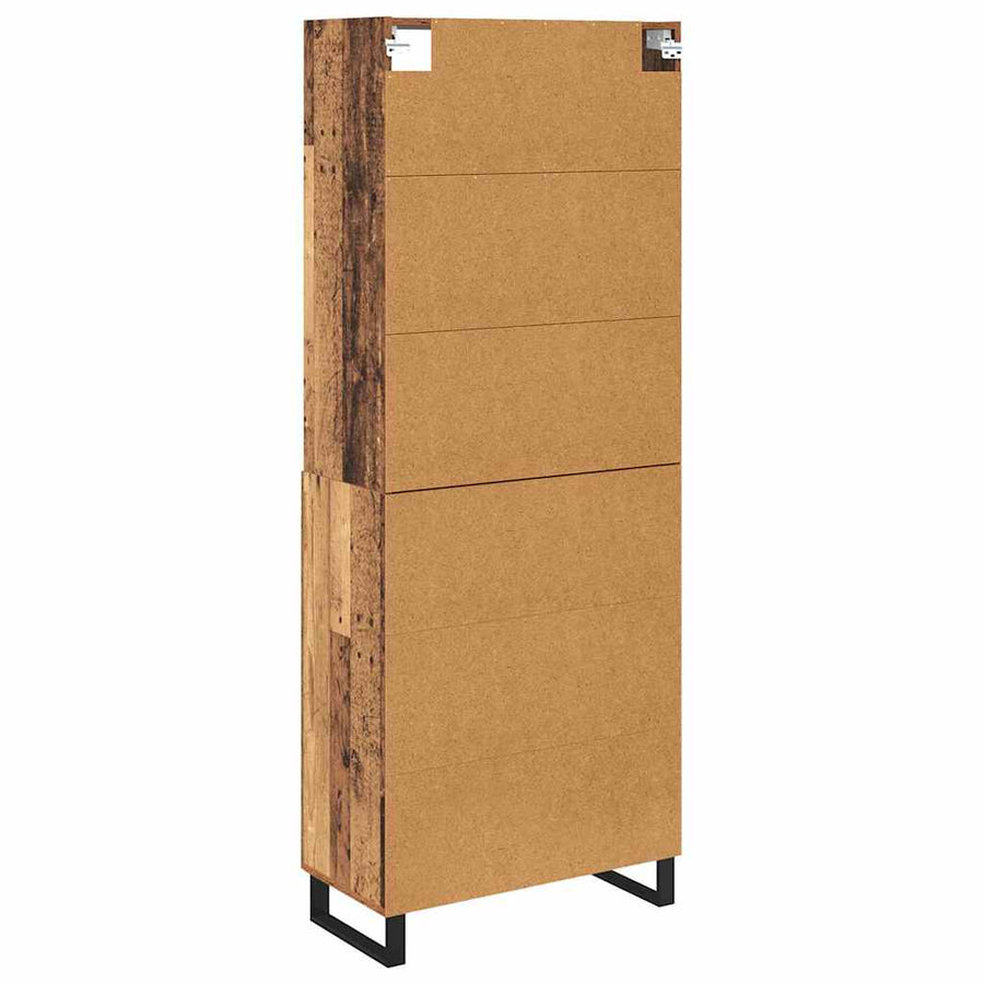 Hoge kast Oud Hout 69,5 x 34 x 180 cm Geengineerd Hout en Glas