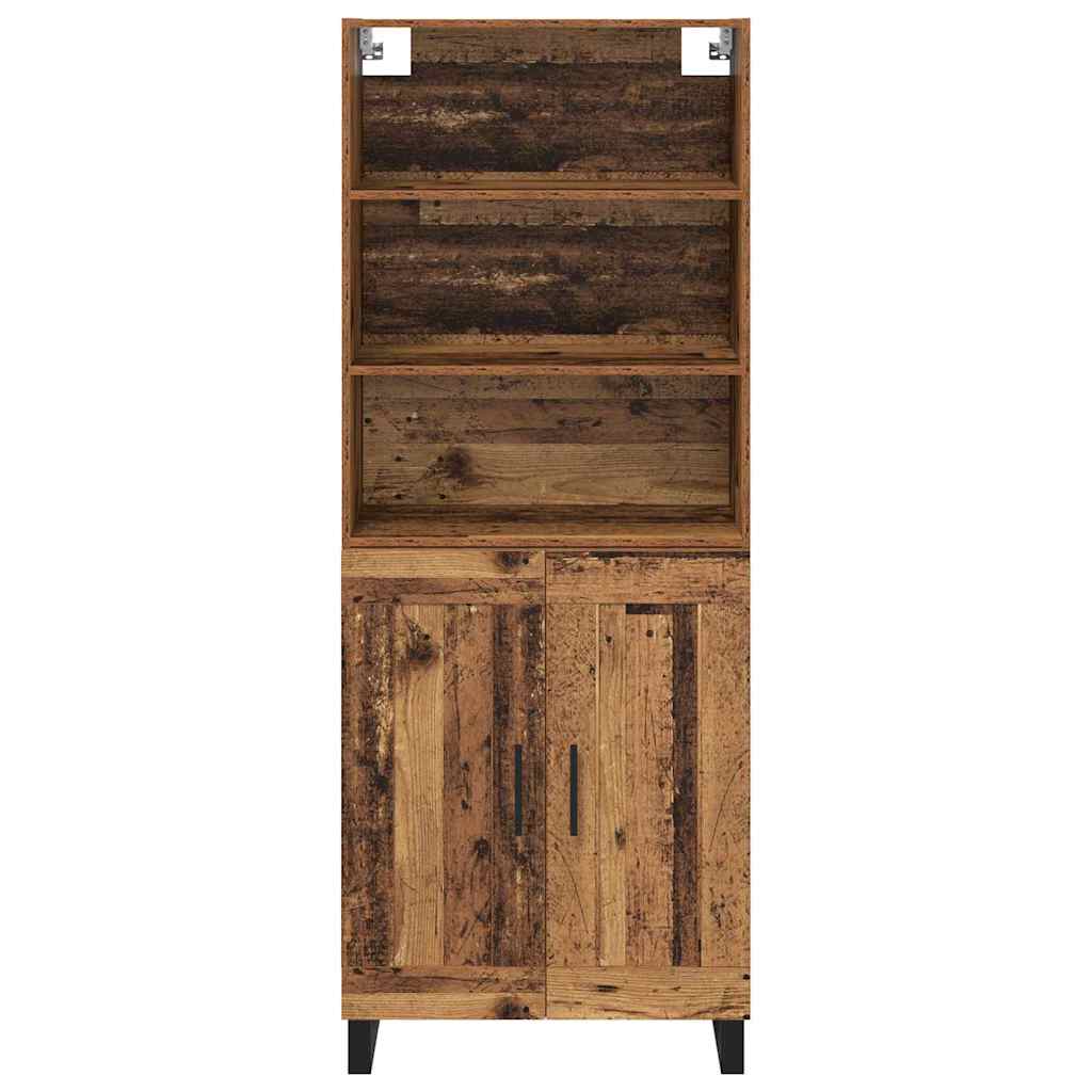 Hoge kast Oud Hout 69,5 x 34 x 180 cm Geengineerd Hout en Glas