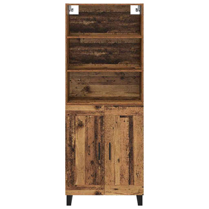 Hoge kast Oud Hout 69,5 x 34 x 180 cm Geengineerd Hout en Glas