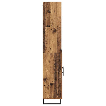 Hoge kast Oud Hout 69,5 x 34 x 180 cm Geengineerd Hout en Glas