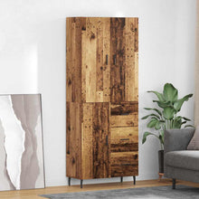Hoge kast Oud Hout 69,5 x 34 x 180 cm Geengineerd Hout en Glas