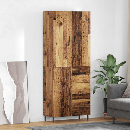 Hoge kast Oud Hout 69,5 x 34 x 180 cm Geengineerd Hout en Glas