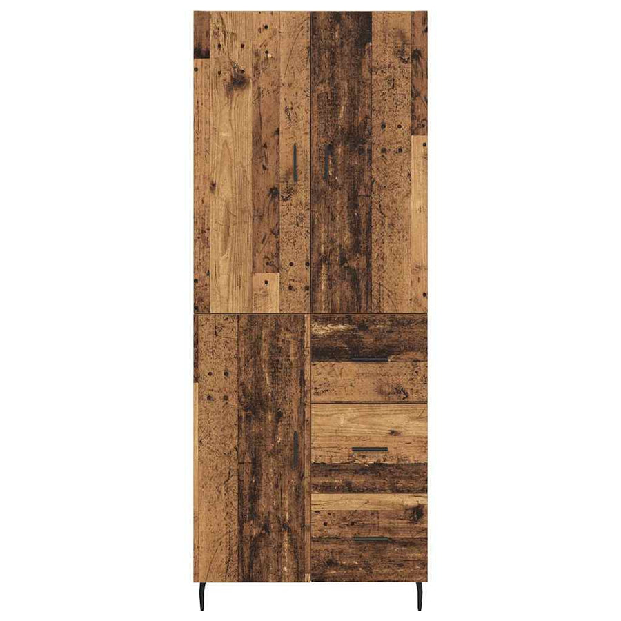 Hoge kast Oud Hout 69,5 x 34 x 180 cm Geengineerd Hout en Glas