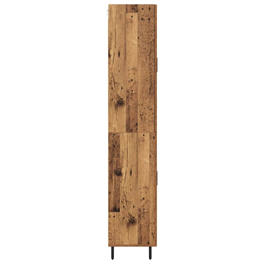 Hoge kast Oud Hout 69,5 x 34 x 180 cm Geengineerd Hout en Glas