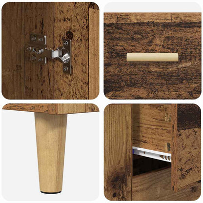 Hoge kast met lade Oud Hout 69,5 x 34 x 180 cm Bewerkt hout