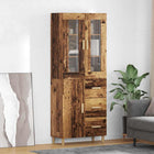 Hoge kast met lade 69,5x34x180 cm oud hout
