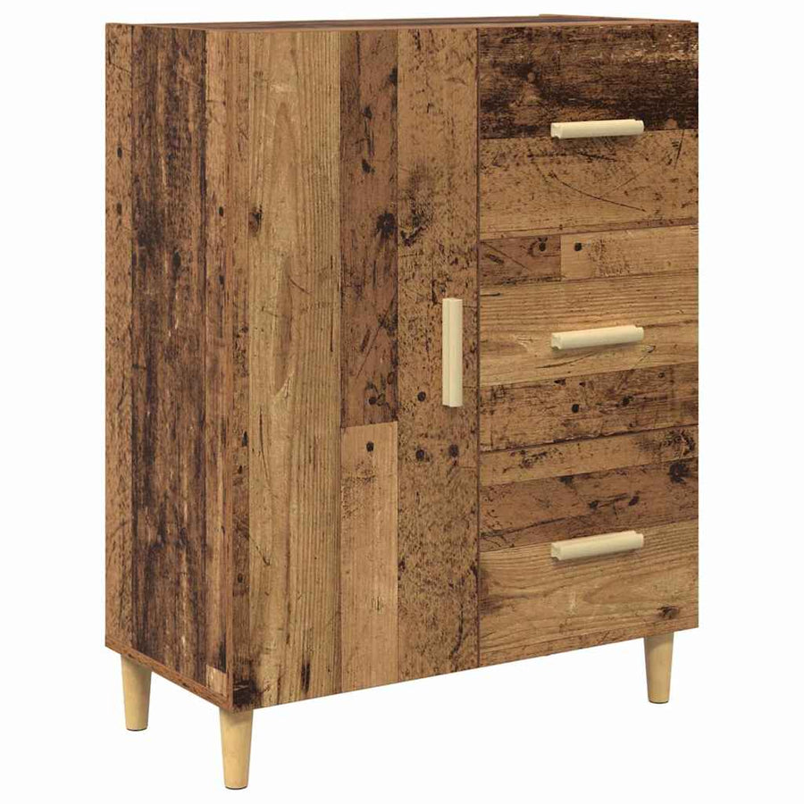 Hoge kast met lade Oud Hout 69,5 x 34 x 180 cm Bewerkt hout
