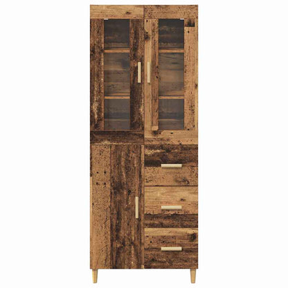 Hoge kast met lade Oud Hout 69,5 x 34 x 180 cm Bewerkt hout