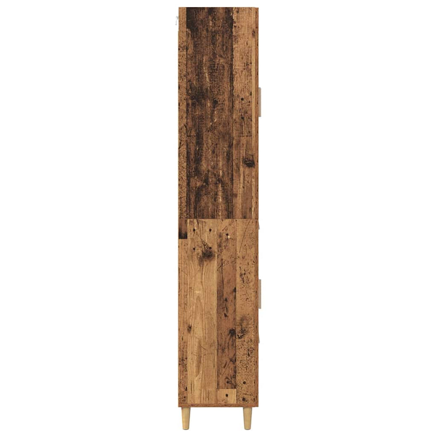 Hoge kast met lade Oud Hout 69,5 x 34 x 180 cm Bewerkt hout