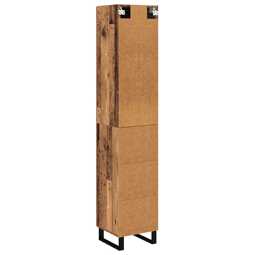 Highboard met lade Oud Hout 69,5 x 34 x 180 cm Bewerkt hout