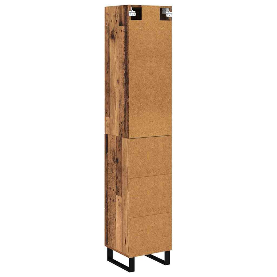 Highboard met lade Oud Hout 69,5 x 34 x 180 cm Bewerkt hout