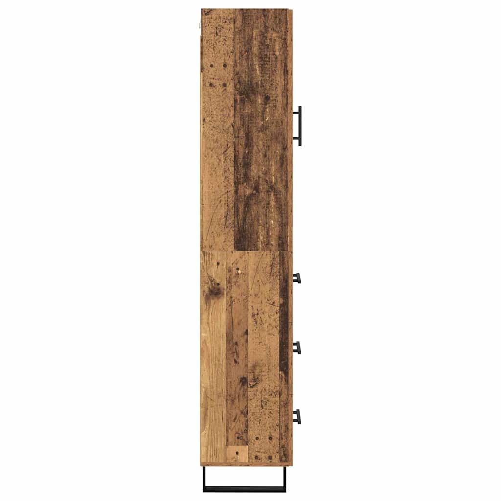 Highboard met lade Oud Hout 69,5 x 34 x 180 cm Bewerkt hout