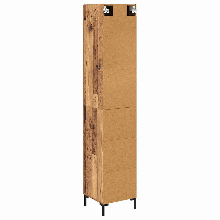 Hoge kast met lade Oud Hout 69,5 x 34 x 180 cm Bewerkt hout