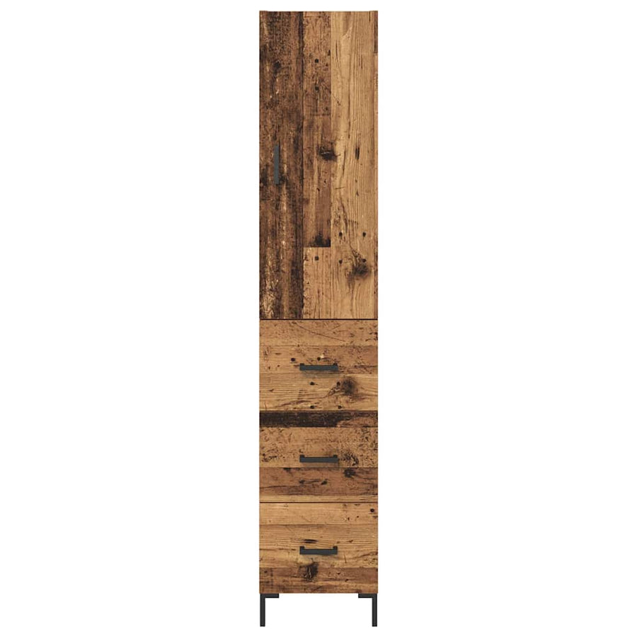 Hoge kast met lade Oud Hout 69,5 x 34 x 180 cm Bewerkt hout