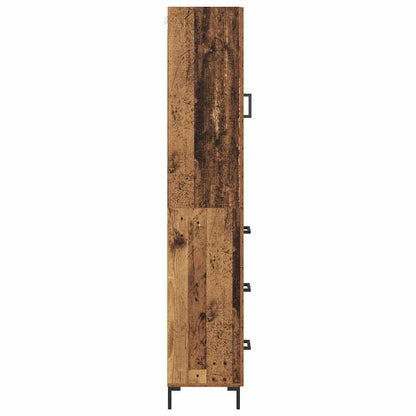 Hoge kast met lade Oud Hout 69,5 x 34 x 180 cm Bewerkt hout