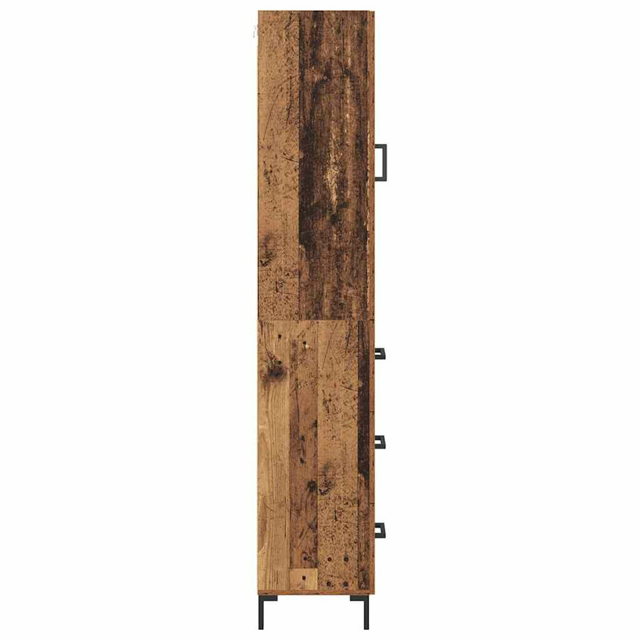 Hoge kast met lade Oud Hout 69,5 x 34 x 180 cm Bewerkt hout