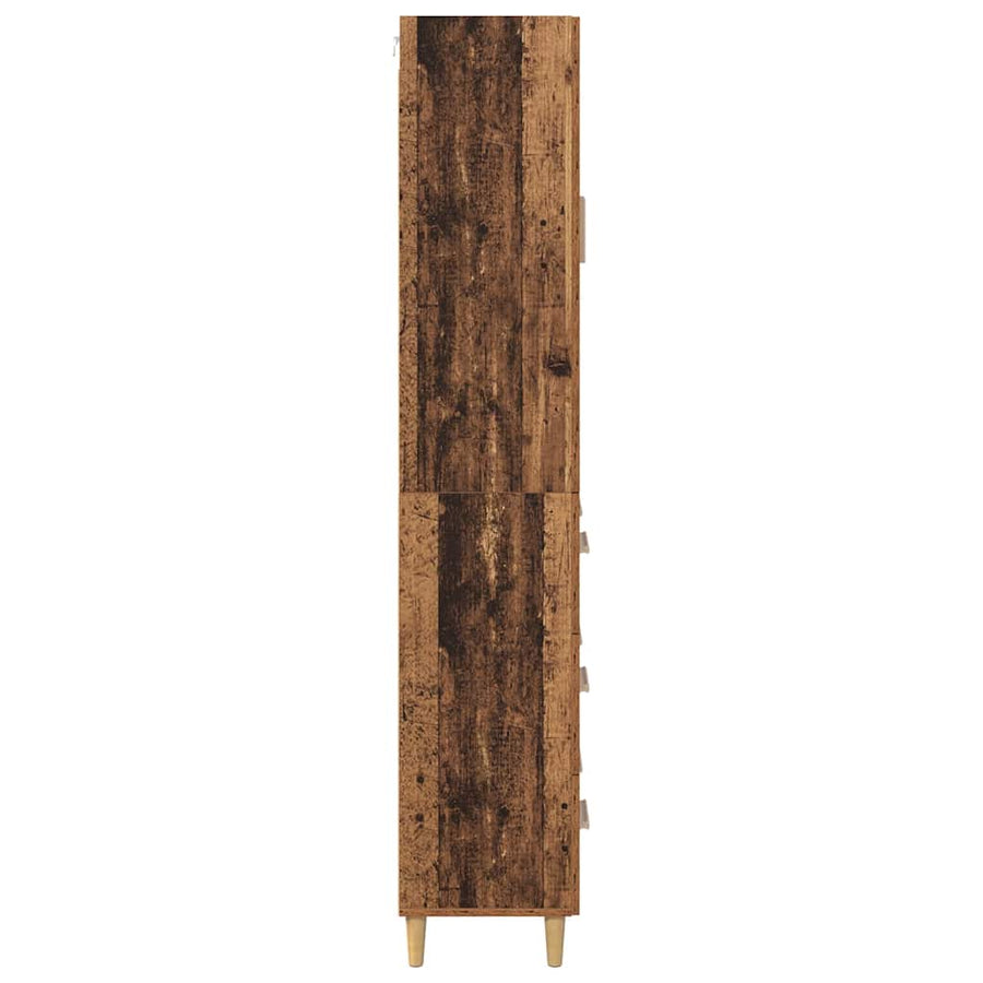 Hoge kast Oud Hout 69,5 x 34 x 180 cm Geengineerd Hout en Glas