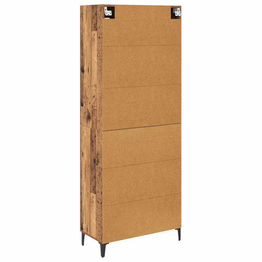 Highboard met lade Oud Hout 69,5 x 34 x 180 cm Bewerkt hout