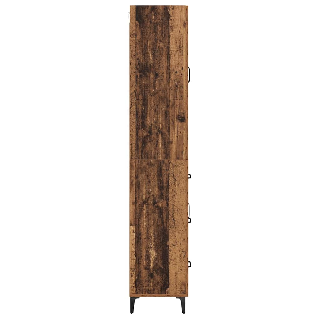 Highboard met lade Oud Hout 69,5 x 34 x 180 cm Bewerkt hout