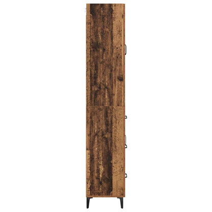 Highboard met lade Oud Hout 69,5 x 34 x 180 cm Bewerkt hout