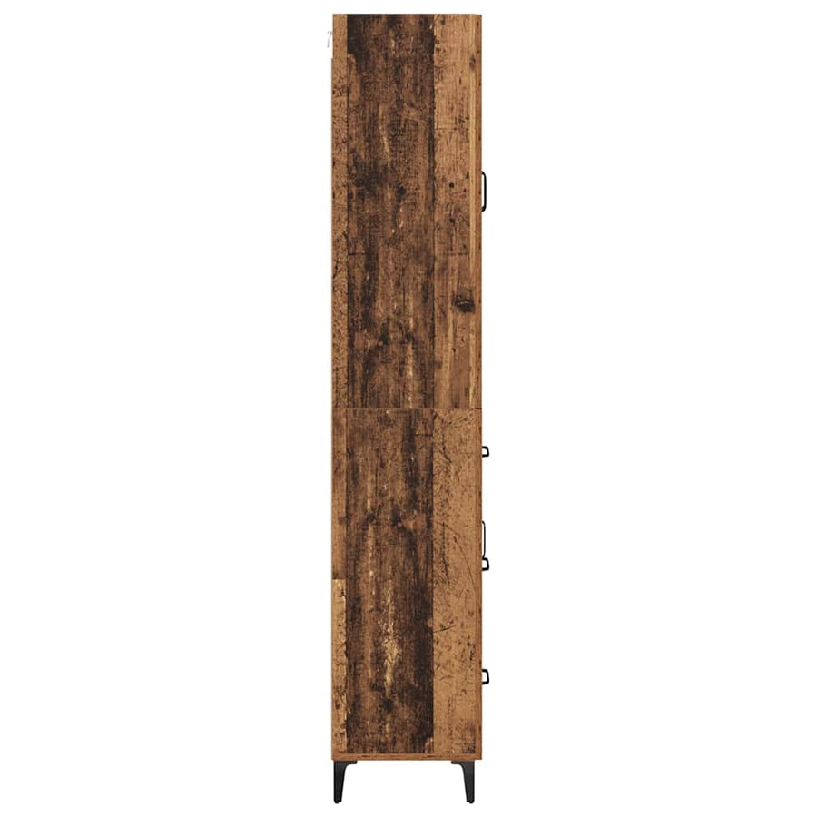 Highboard met lade Oud Hout 69,5 x 34 x 180 cm Bewerkt hout
