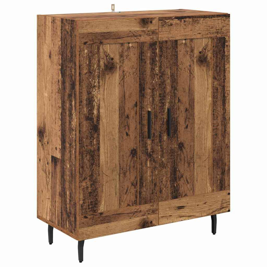 Hoge kast Oud Hout 69,5 x 34 x 180 cm Geengineerd Hout en Glas