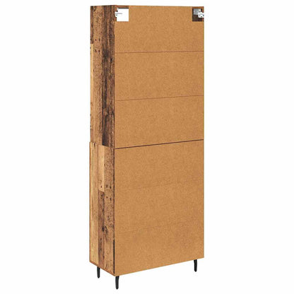 Hoge kast Oud Hout 69,5 x 34 x 180 cm Geengineerd Hout en Glas