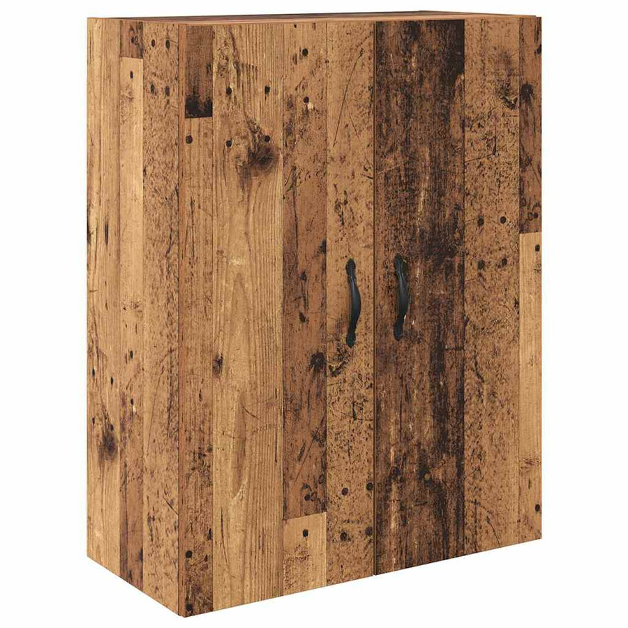 Hoge kast met lade 2 pcs Oud Hout Geengineerd Hout en Glas