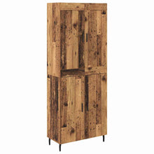 Hoge kast 2 pcs Oud Hout Geengineerd Hout en Glas