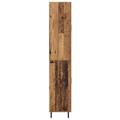 Hoge kast 2 pcs Oud Hout Geengineerd Hout en Glas
