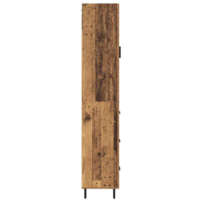 Highboard met lade Oud Hout 34,5 x 34 x 180 cm Bewerkt hout