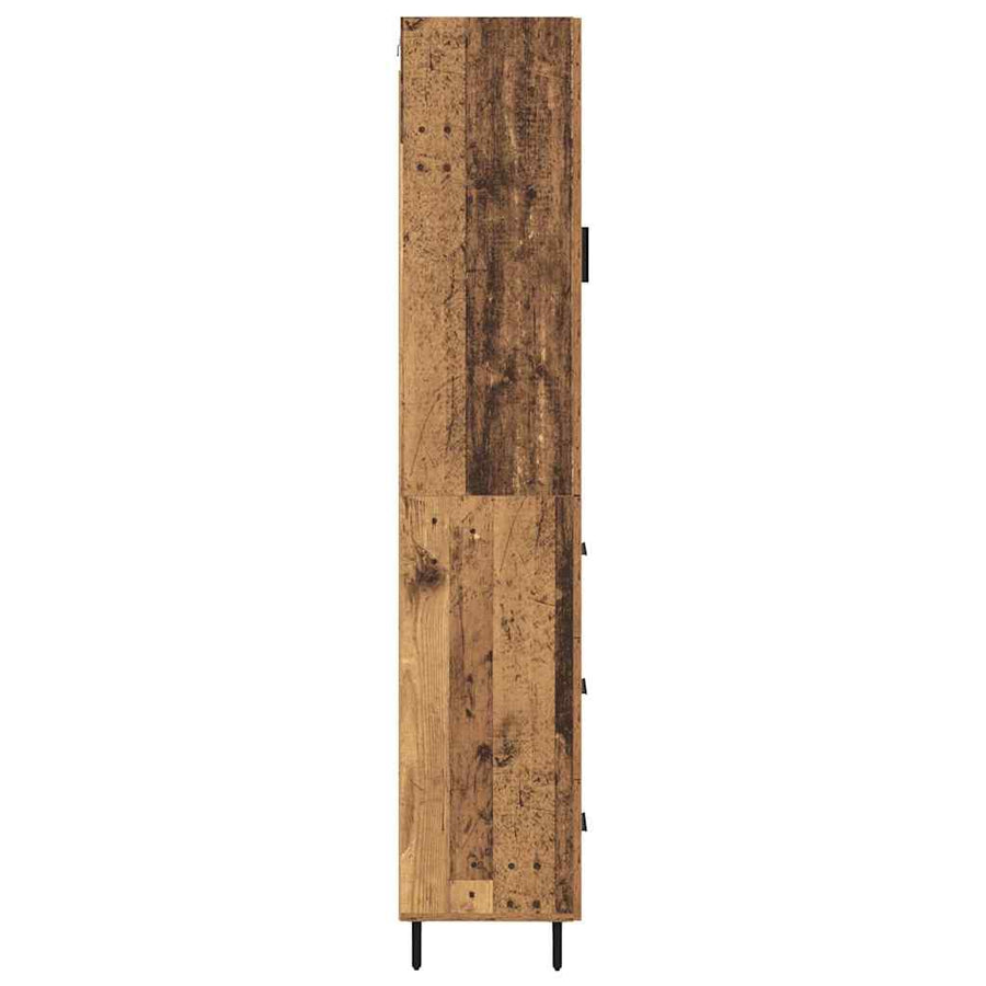 Highboard met lade Oud Hout 34,5 x 34 x 180 cm Bewerkt hout