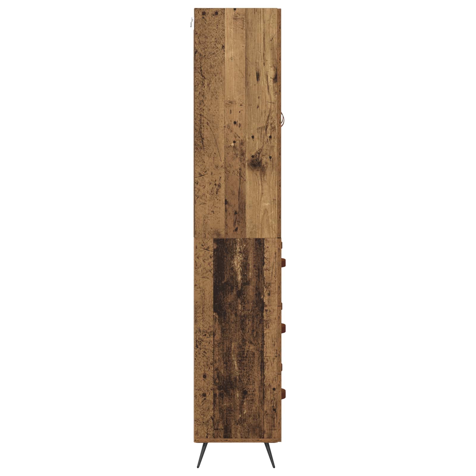Highboard met lade Oud Hout 69,5 x 34 x 180 cm Bewerkt hout