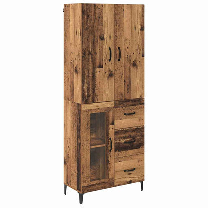 Highboard Wandgemonteerd Oud Hout 69,5 x 34 x 180 cm Bewerkt hout