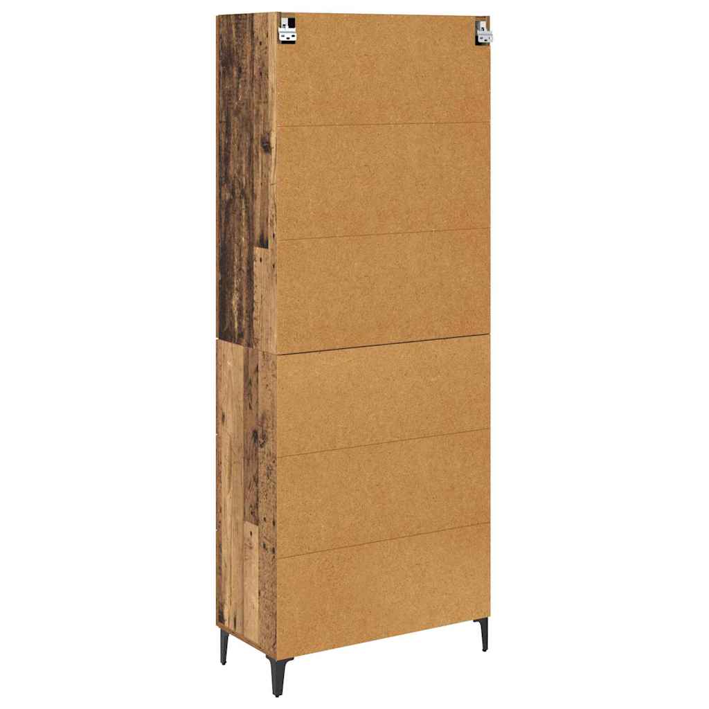 Highboard Wandgemonteerd Oud Hout 69,5 x 34 x 180 cm Bewerkt hout