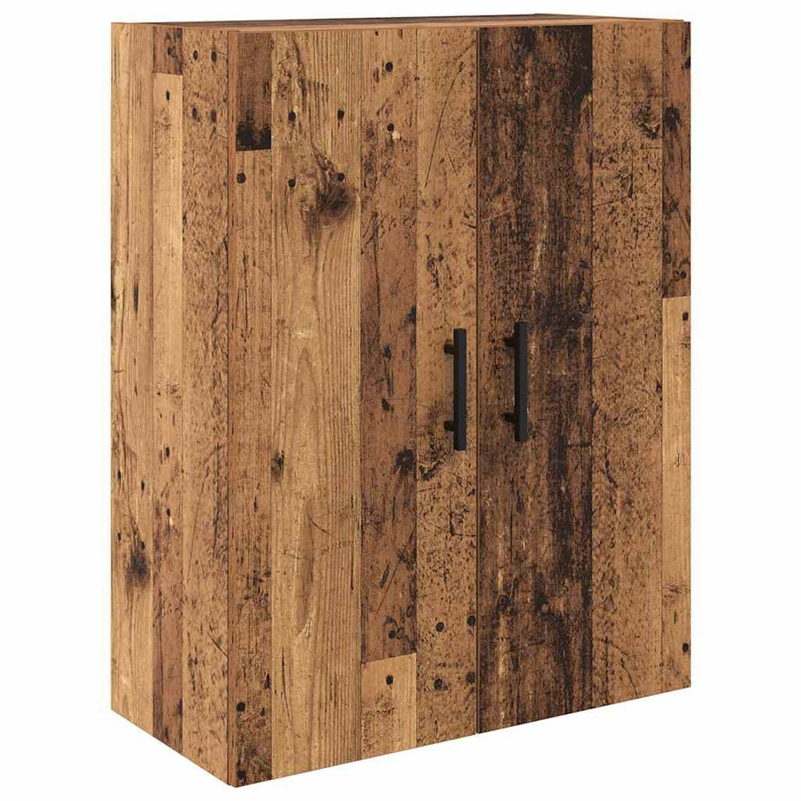 Hoge kast met lade 2 pcs Oud Hout Geengineerd Hout en Glas