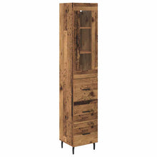 Highboard met lade Oud Hout 34,5 x 34 x 180 cm Bewerkt hout