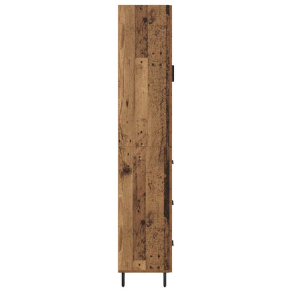 Highboard met lade Oud Hout 34,5 x 34 x 180 cm Bewerkt hout