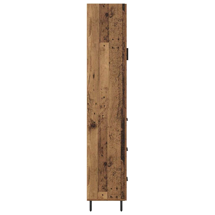 Highboard met lade Oud Hout 34,5 x 34 x 180 cm Bewerkt hout