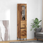 Highboard 34,5x34x180 cm oud hout