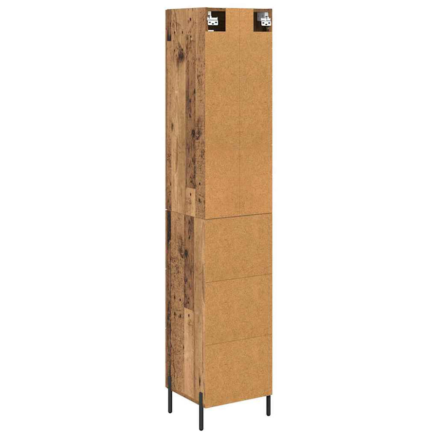 Highboard met lade Oud Hout 34,5 x 34 x 180 cm Bewerkt hout