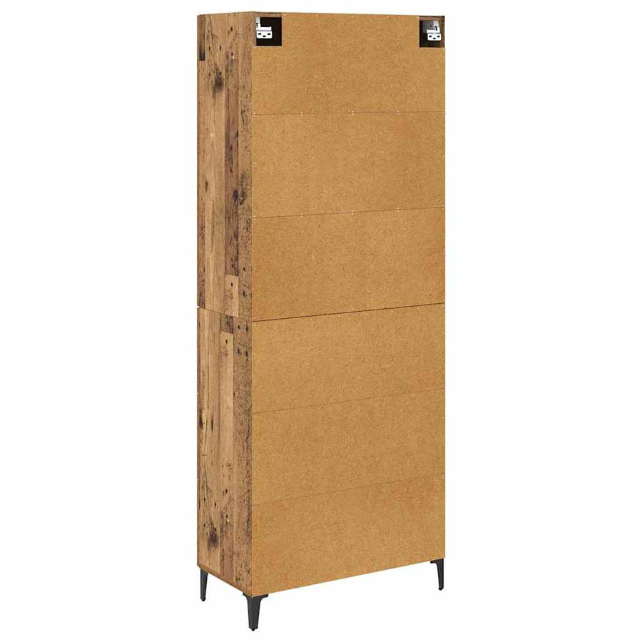 Highboard met lade Oud Hout 69,5 x 34 x 180 cm Bewerkt hout